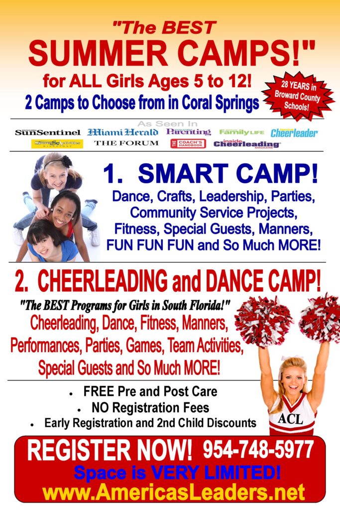 Cheerleading, Dance, Manners and More Summer Camp in Coral Springs Florida